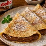 Savurează clătitele cu Finetti, un desert delicios și îndrăgit, perfect pentru iubitorii gustului intens de ciocolată și alună. Clătitele fine și rumenite sunt completate cu cremă Finetti, pentru o combinație cremoasă și savuroasă.