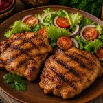 Savurează pulpele de pui dezosate la grătar, fragede și gustoase, pregătite pentru a păstra savoarea cărnii și aroma plăcută de grătar. Textura fragedă și gustul bogat le transformă într-o alegere potrivită pentru o masă consistentă și savuroasă.